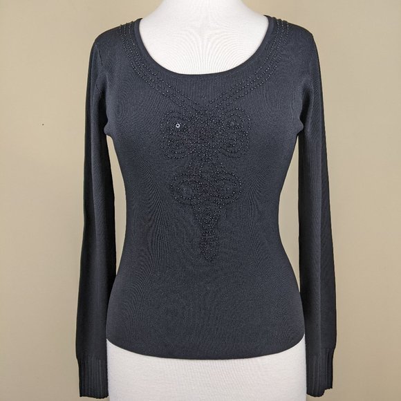 Optimum Nostalgic Beaded Crew-neck Sweater Medium - Picture 3 of 9